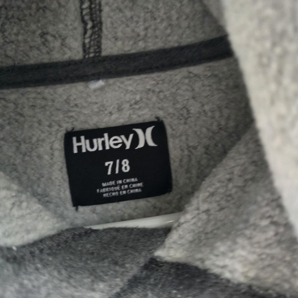 Hurley grey camo logo hoodie kids size 7/8 - Picture 3 of 3